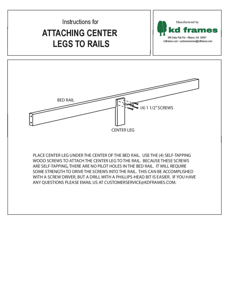 Center Legs (2) – KD Frames