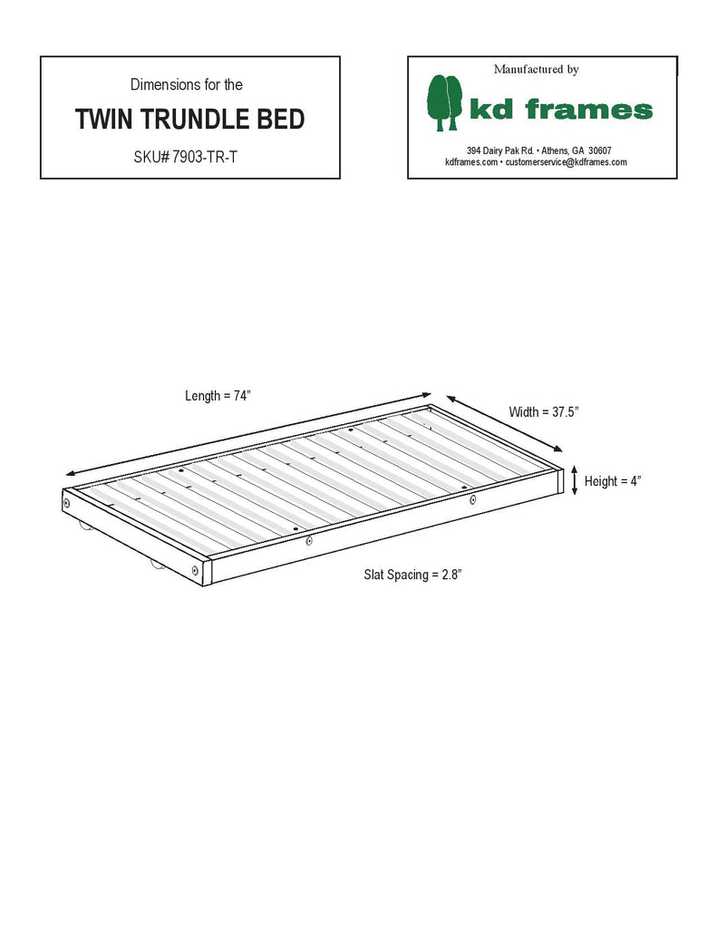 Twin Trundle Bed KD Frames
